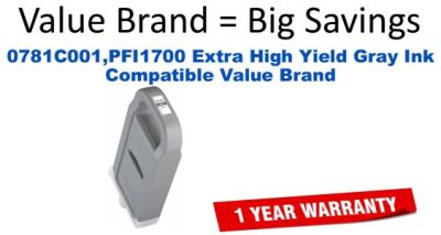 0781C001,PFI1700 Extra High Yield Gray Compatible Value Brand ink