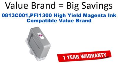 0813C001,PFI1300 High Yield Magenta Compatible Value Brand ink
