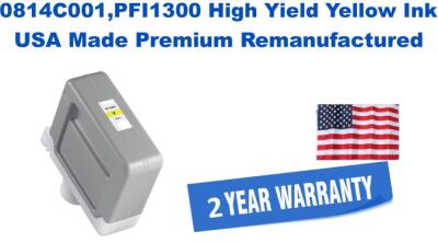 0814C001,PFI1300 High Yield Yellow Premium USA Made Remanufactured ink