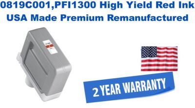 0819C001,PFI1300 High Yield Red Premium USA Made Remanufactured ink