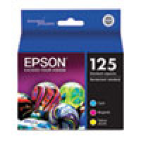 Genuine EPSON T125 Color Ink Cartridges (T125520), Combo 3 Pack