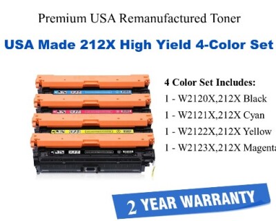 W2120X,W2121X,W2122X,W2123X 206X 4-Color High Yield Premium USA Remanufactured Brand  Toner