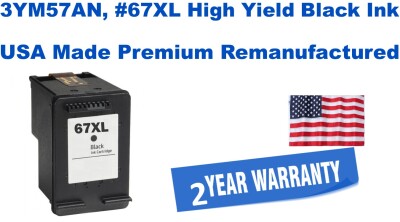 3YM57AN, #67XL High Yield Black Premium USA Made Remanufactured  ink