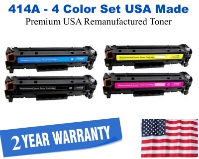 414A Series 4 Color Set USA Made Remanufactured HP toner W2020A,414A,W2021A,W2022A,W2023A