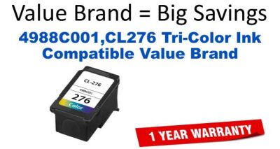 4988C001,CL276 Tri-Color Compatible Value Brand ink