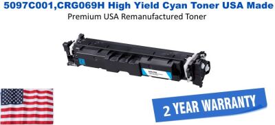 5097C001,CRG069H High Yield Cyan Premium USA Remanufactured Brand Toner