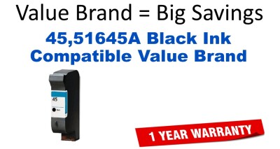 45,51645A Black Compatible Value Brand ink