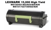 Lexmark 58D1H00 Black High Yield Remanufacutured Toner 15,000 Yield