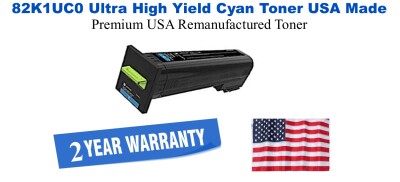 82K1UC0 Ultra High Yield Cyan Premium USA Remanufactured Brand Toner