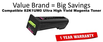 82K1UM0 Ultra High Yield Magenta Compatible Value Brand Toner