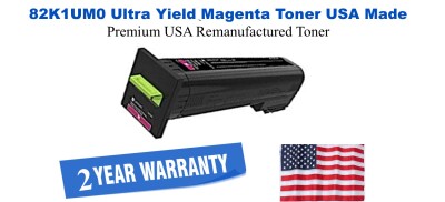 82K1UM0 Ultra High Yield Magenta Premium USA Remanufactured Brand Toner