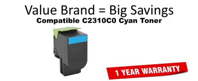 C2310C0 Cyan Compatible Value Brand Toner