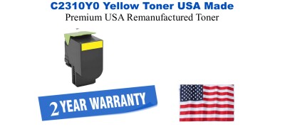 C2310Y0 Yellow Premium USA Remanufactured Brand Toner