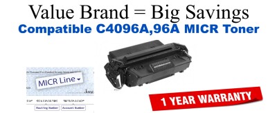 C4096A,96A MICR Compatible Value Brand toner