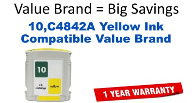10,C4842A Yellow Compatible Value Brand ink