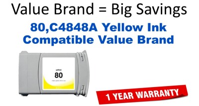 80,C4848A Yellow Compatible Value Brand ink