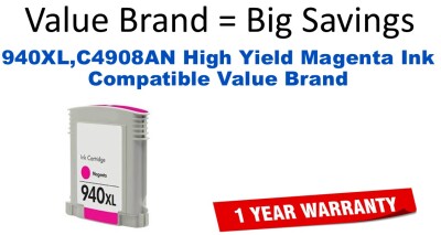 940XL,C4908AN High Yield Magenta Compatible Value Brand ink