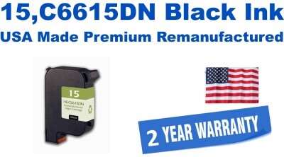 15,C6615DN Black Premium USA Made Remanufactured ink