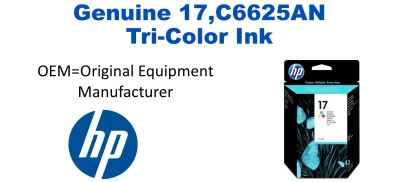 17,C6625AN Genuine Tri-Color HP Ink