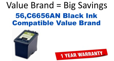 56,C6656AN Black Compatible Value Brand ink