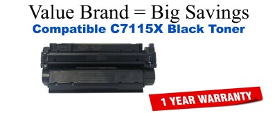C7115X,15X High Yield Black Compatible Value Brand toner