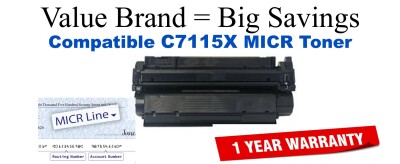C7115X,15X MICR Compatible Value Brand toner
