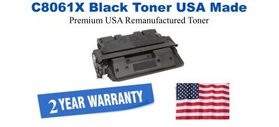 C8061,61X High Yield Black Premium USA Remanufactured Brand Toner