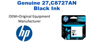 27,C8727AN Genuine Black HP Ink