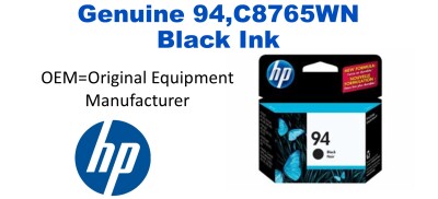 94,C8765WN Genuine Black HP Ink