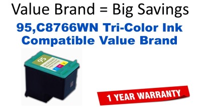95,C8766WN Tri-Color Compatible Value Brand ink