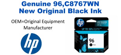96,C8767WN Genuine New Original Black HP Ink