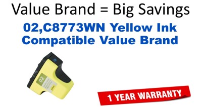 02,C8773WN Yellow Compatible Value Brand ink