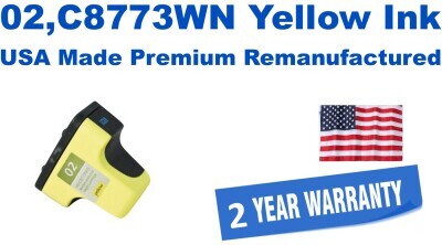 02,C8773WN Yellow Premium USA Made Remanufactured ink