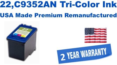 22,C9352AN Tri-Color Premium USA Made Remanufactured ink