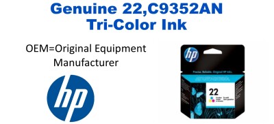 22,C9352AN Genuine Tri-Color HP Ink