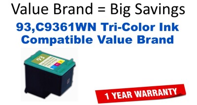 93,C9361WN Tri-Color Compatible Value Brand ink