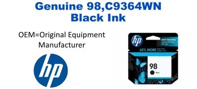 98,C9364WN Genuine Black HP Ink