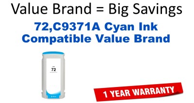 72,C9371A Cyan Compatible Value Brand ink