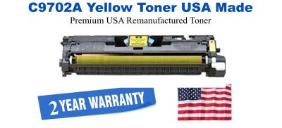 C9702A,121A Yellow Premium USA Made Remanufactured HP toner