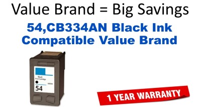 54,CB334AN Black Compatible Value Brand ink