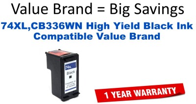 74XL,CB336WN High Yield Black Compatible Value Brand ink