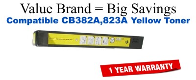 CB382A,823A Yellow Compatible Value Brand toner