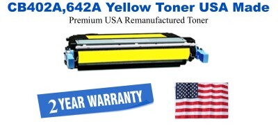 CB402A,642A Yellow Premium USA Remanufactured Brand Toner