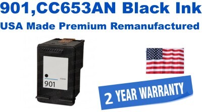 901,CC653AN Black Premium USA Made Remanufactured ink