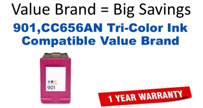 901,CC656AN Tri-Color Compatible Value Brand ink