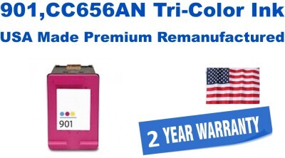 901,CC656AN Tri-Color Premium USA Made Remanufactured ink