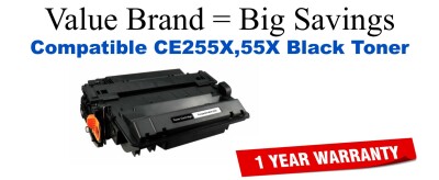CE255X,55X High Yield Black Compatible Value Brand toner
