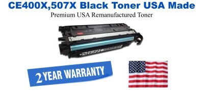 CE400X,507X High Yield Black Premium USA Remanufactured Brand Toner