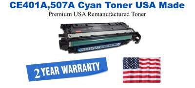 CE401A,507A Cyan Premium USA Remanufactured Brand Toner