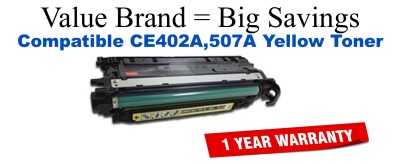 CE402A,507A Yellow Compatible Value Brand toner